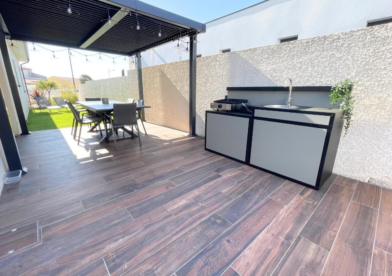 Villa Contemporaine Avec Piscine Chauffee Proche Des Plages Sauvian Exterior foto